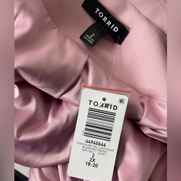 NWT tailored twill classic blazer in pink/bleached mauve - Picture 6 of 7